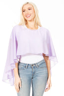 Sakkas Anya Women's Soft Chiffon Wedding Bridesmaid Bridal Cape Wrap Bolero Shrug