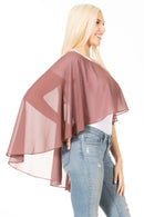 Sakkas Anya Women's Soft Chiffon Wedding Bridesmaid Bridal Cape Wrap Bolero Shrug