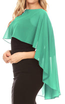 Sakkas Anya Women's Soft Chiffon Wedding Bridesmaid Bridal Cape Wrap Bolero Shrug