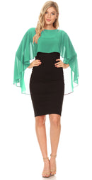 Sakkas Anya Women's Soft Chiffon Wedding Bridesmaid Bridal Cape Wrap Bolero Shrug