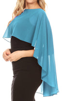 Sakkas Anya Women's Soft Chiffon Wedding Bridesmaid Bridal Cape Wrap Bolero Shrug