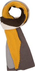 Sakkas Miller Unisex Long Ribbed Knit Aztec Winter Scarf#color_Mustard