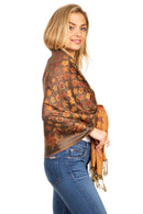 Sakkas Alessa Women's Silky Soft Reversible PaisleyPrint Pashmina Scarf Shawl Wrap