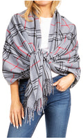 Sakkas Martinna Women's Winter Warm Super Soft and Light Pattern Shawl Scarf Wrap#color_23-PL-GreyWhite