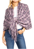 Sakkas Martinna Women's Winter Warm Super Soft and Light Pattern Shawl Scarf Wrap#color_23-PL-PurpleWhite