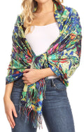 Sakkas Oria Women's Soft Lightweight Colorful Printed Shawl Scarf Wrap Stole#color_Nature2