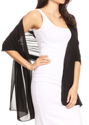 Sakkas Jona Women Soft Sheer Chiffon Bridal Wedding Evening Scarf Shawl Wrap Stole