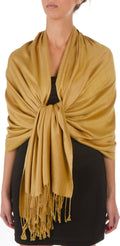 Sakkas 78" X 28" Rayon from Bamboo Soft Solid Pashmina Feel Shawl / Wrap / Stole#color_ArmyGreen