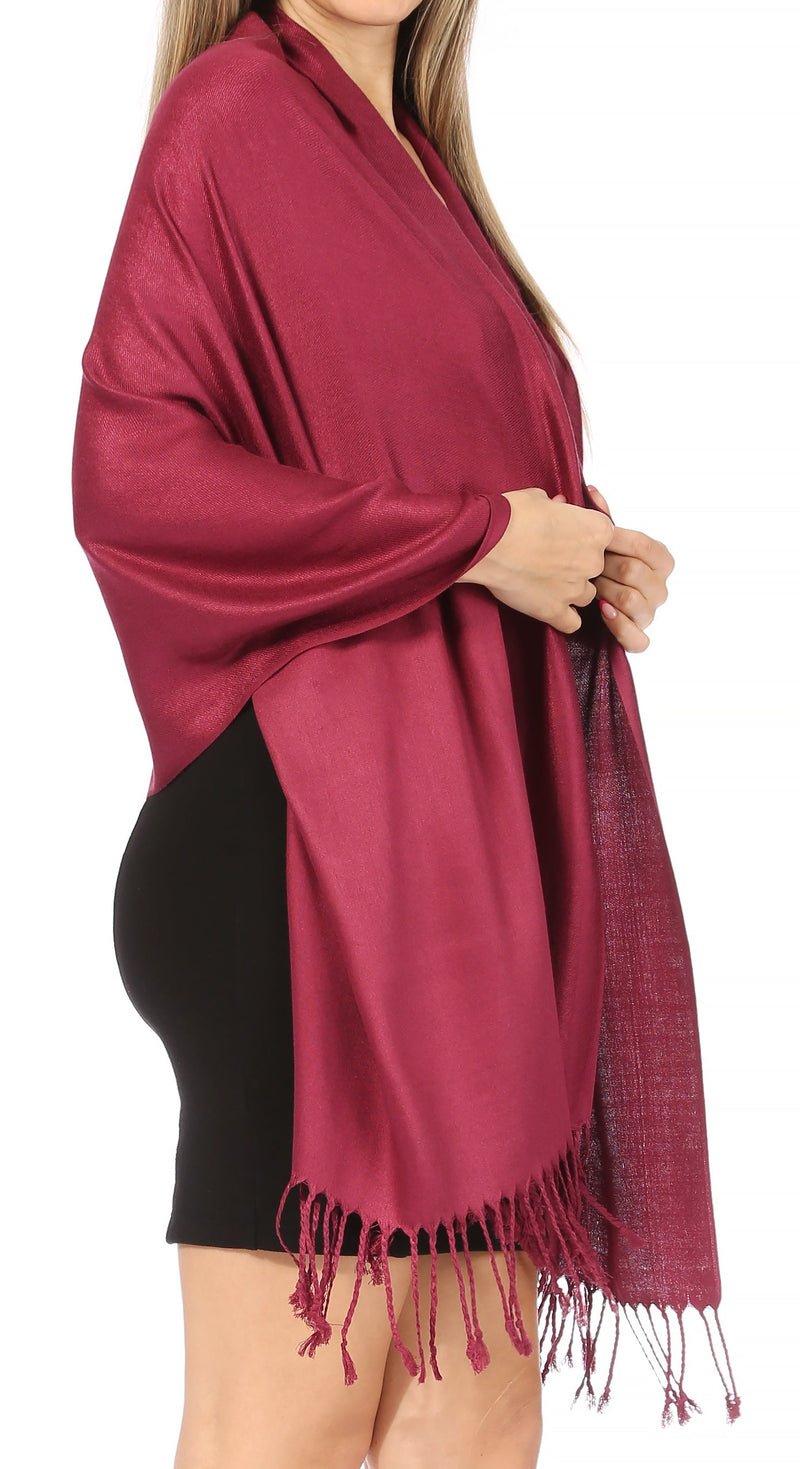 Sakkas 78" X 28" Rayon from Bamboo Soft Solid Pashmina Feel Shawl / Wrap / Stole