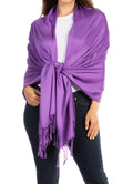 Sakkas 78" X 28" Rayon from Bamboo Soft Solid Pashmina Feel Shawl / Wrap / Stole#color_Purple
