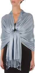 Sakkas 78" X 28" Rayon from Bamboo Soft Solid Pashmina Feel Shawl / Wrap / Stole#color_Stone