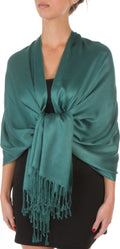 Sakkas 78" X 28" Rayon from Bamboo Soft Solid Pashmina Feel Shawl / Wrap / Stole#color_Teal