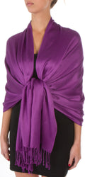Sakkas 78" X 28" Rayon from Bamboo Soft Solid Pashmina Feel Shawl / Wrap / Stole#color_Violet