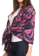 Sakkas Adele Floral Ornate Soft and Warm Pashmina Shawl Scarf Wrap Stole