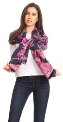 Sakkas Adele Floral Ornate Soft and Warm Pashmina Shawl Scarf Wrap Stole