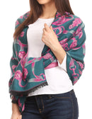 Sakkas Adele Floral Ornate Soft and Warm Pashmina Shawl Scarf Wrap Stole