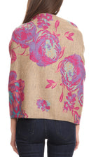 Sakkas Aurora Floral Rose Pashmina Scarf Shawl Wrap with Fringe Super Warm Soft