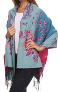 Sakkas Ontario double layer floral Pashmina/ Shawl/ Wrap/ Stole with fringe#color_1-Pink