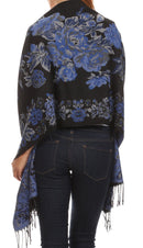 Sakkas Ontario double layer floral Pashmina/ Shawl/ Wrap/ Stole with fringe