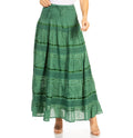 Sakkas Lace and Ribbon Peasant Boho Skirt#color_A-ForestGreen