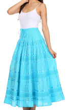 Sakkas Lace and Ribbon Peasant Boho Skirt