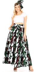 Sakkas Asma Convertible Traditional Wax Print Adjustable Strap Maxi Skirt | Dress#color_56-Multi