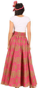 Sakkas Asma Convertible Traditional Wax Print Adjustable Strap Maxi Skirt | Dress