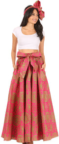 Sakkas Asma Convertible Traditional Wax Print Adjustable Strap Maxi Skirt | Dress#color_610-Multi