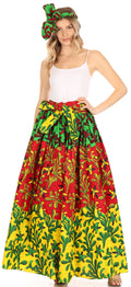 Sakkas Asma Convertible Traditional Wax Print Adjustable Strap Maxi Skirt | Dress#color_85-Multi