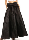 Sakkas Asma Convertible Traditional Wax Print Adjustable Strap Maxi Skirt | Dress#color_Black
