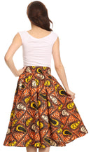Sakkas Celine African Dutch Ankara Wax Print Full Circle Skirt