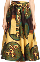 Sakkas Celine African Dutch Ankara Wax Print Full Circle Skirt
