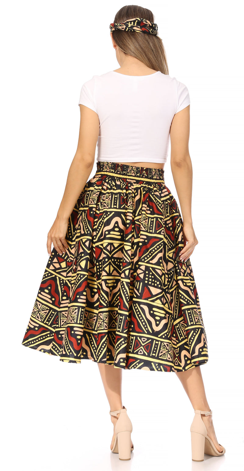 Sakkas Second African Dutch Ankara Wax Print Full Circle Skirt