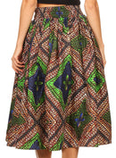 Sakkas Celine African Dutch Ankara Wax Print Full Circle Skirt