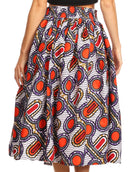Sakkas Celine African Dutch Ankara Wax Print Full Circle Skirt