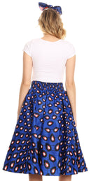Sakkas Celine African Dutch Ankara Wax Print Full Circle Skirt