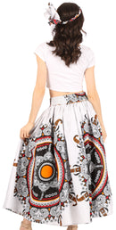 Sakkas Celine African Dutch Ankara Wax Print Full Circle Skirt