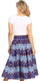 Sakkas Celine African Dutch Ankara Wax Print Full Circle Skirt