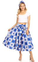 Sakkas Celine African Dutch Ankara Wax Print Full Circle Skirt
