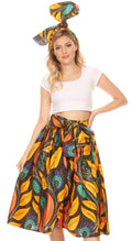 Sakkas Celine African Dutch Ankara Wax Print Full Circle Skirt#color_50-Multi