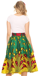 Sakkas Celine African Dutch Ankara Wax Print Full Circle Skirt