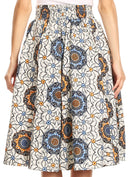 Sakkas Celine African Dutch Ankara Wax Print Full Circle Skirt