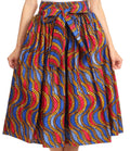 Sakkas Celine African Dutch Ankara Wax Print Full Circle Skirt#color_534-BlueRed