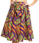 Sakkas Celine African Dutch Ankara Wax Print Full Circle Skirt
