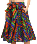 Sakkas Celine African Dutch Ankara Wax Print Full Circle Skirt