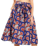 Sakkas Celine African Dutch Ankara Wax Print Full Circle Skirt