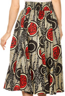 Sakkas Celine African Dutch Ankara Wax Print Full Circle Skirt