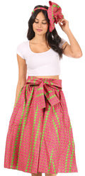 Sakkas Celine African Dutch Ankara Wax Print Full Circle Skirt#color_608-Multi