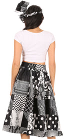 Sakkas Celine African Dutch Ankara Wax Print Full Circle Skirt