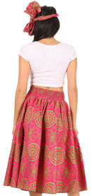 Sakkas Celine African Dutch Ankara Wax Print Full Circle Skirt